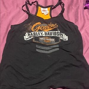 Harley-Davidson Black & Orange Racerback Graphic Camisole
